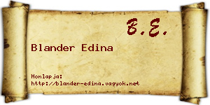 Blander Edina névjegykártya